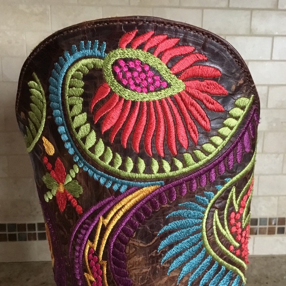 Old Gringo Tiegan Embroidered Western Cowboy Cowgirl Boots Vesuvio Brass - Picture 2 of 16